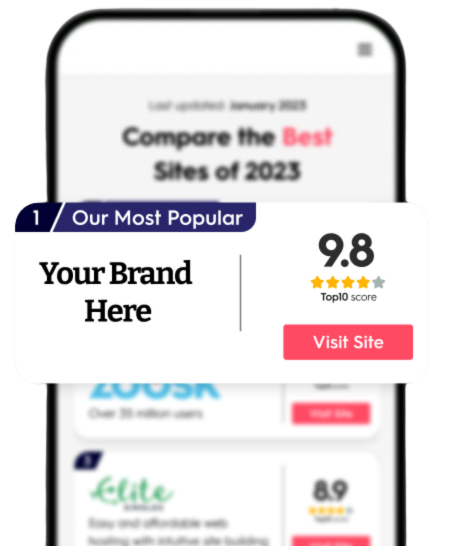 Brand listed at the top of a comparison ranking