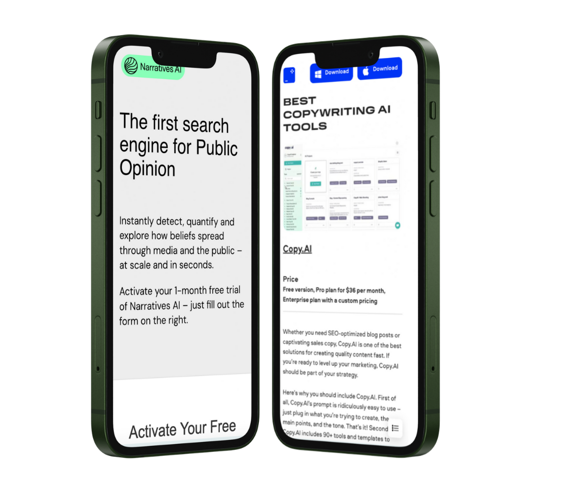 Consumer-facing comparison experiences on mobile devices