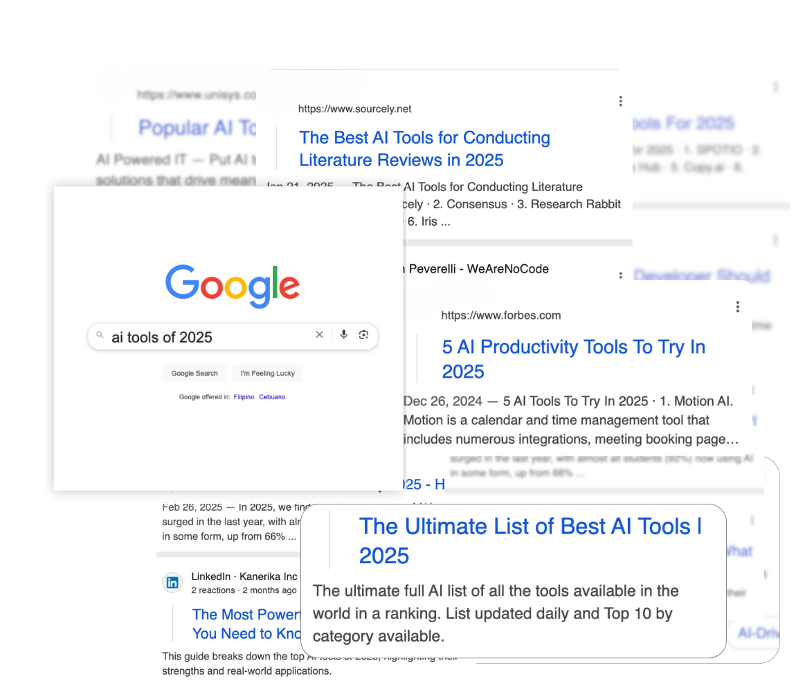 Consumer comparing brands on a mobile search result