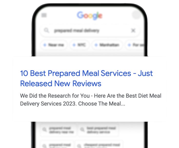 Search result for the best prepared meal services